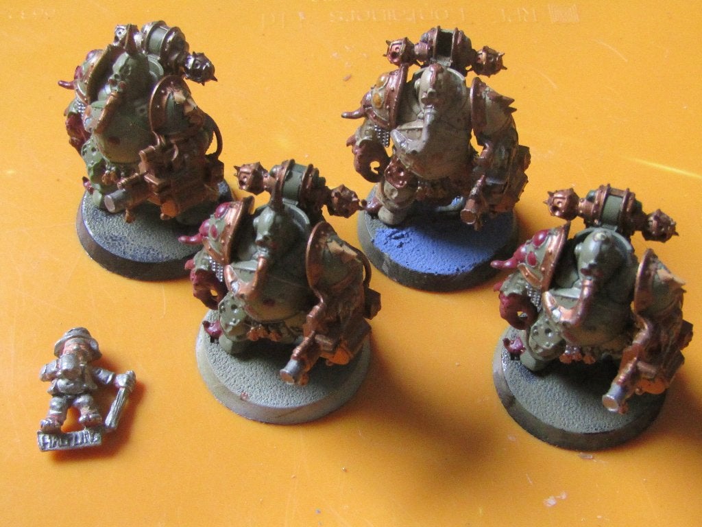 4x Death Guard Plague Marine Blight Launcher, Hobby en Vrije tijd, Wargaming, Met verf, Gebruikt, Verzenden, Figuurtje(s)