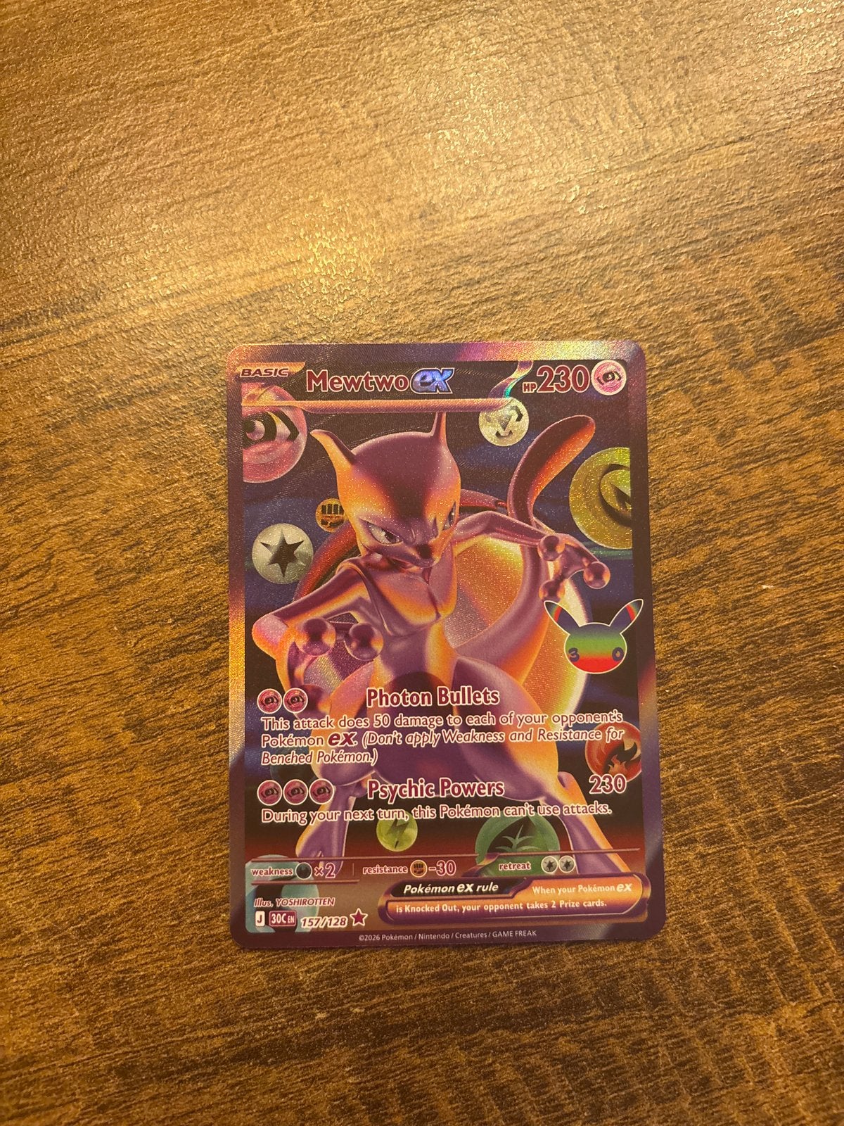 Mewtwo EX 30/170 Celebrations Pokémon Kaart, Ophalen of Verzenden, Zo goed als nieuw, Losse kaart, Foil