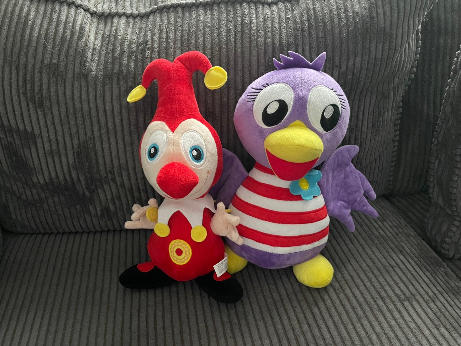 Jokie en Jet (paarse vogel) knuffels uit de Efteling, Ophalen of Verzenden, Zo goed als nieuw, Beeldje of Poppetje