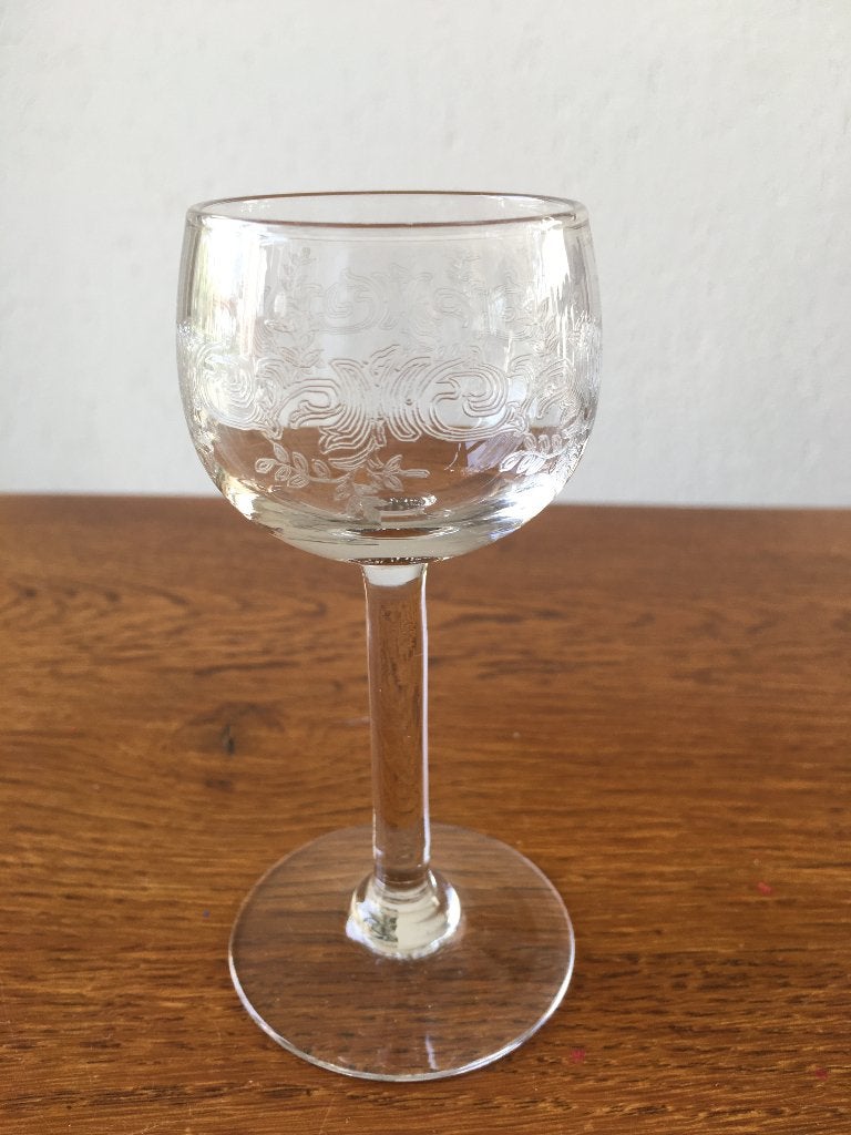 Borrel/Likeur Glaasje op Steel met Voetje en Patroon Nieuw, Verzamelen, Glas en Borrelglaasjes, Ophalen of Verzenden, Nieuw, Bierglas