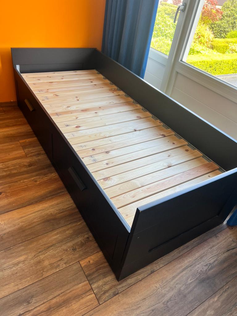 Uitschuifbaar bed met lades, Ophalen, Verstelbaar, 90 cm, Eenpersoons