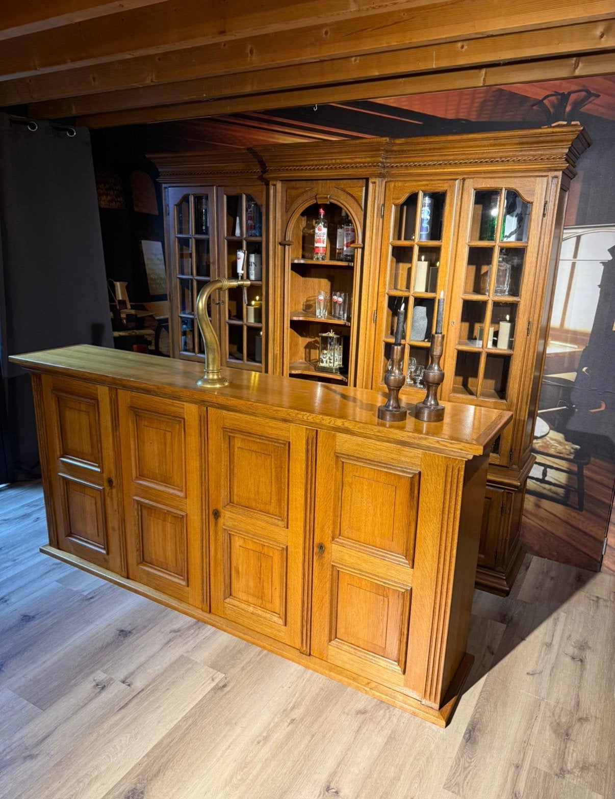 Antieke Stabar met Tap voor Mancave/Bedrijfsruimte, Ophalen of Verzenden, Gebruikt, Inclusief barstoelen