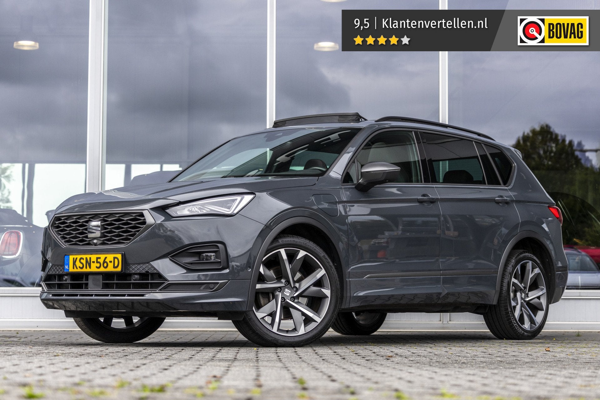 SEAT Tarraco 1.4 TSI e-Hybrid PHEV FR | E-Trekhaak | Pano |, Auto's, 12 maanden, Euro 6, 4 cilinders, Grijs