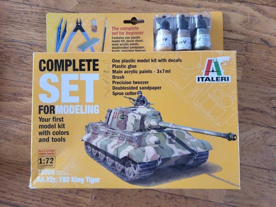 Italeri Complete Modelbouw Set - King Tiger Tank 1:72, Italeri, Nieuw, Ophalen of Verzenden, Tank