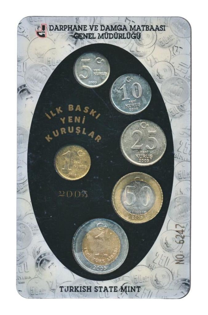 Turkije muntset Lira/Nieuwe Kurus 2005 ingekapseld, Ophalen of Verzenden, Overige landen, Setje