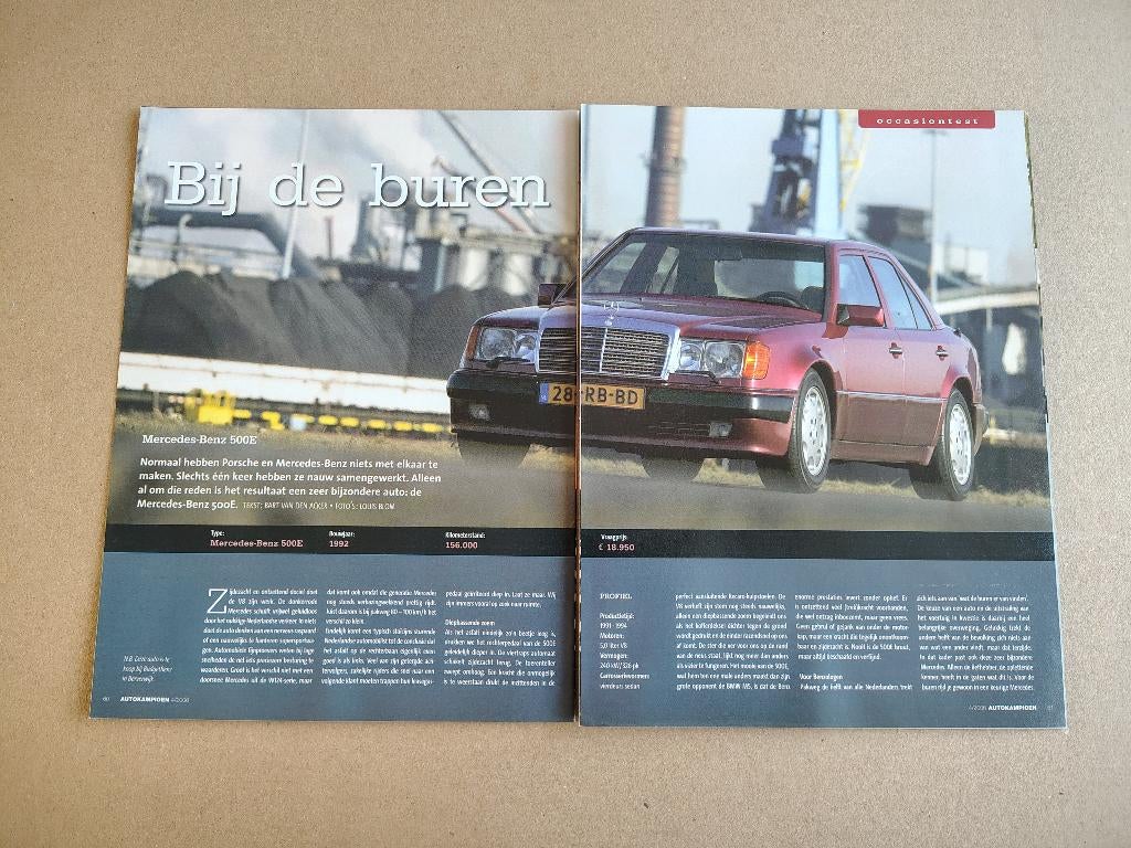 Auto Test (uit oud tijdschrift) Mercedes W124/ E500 (1992), Verzenden, Gelezen