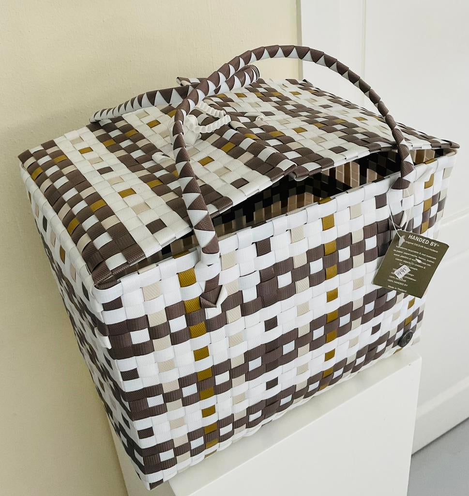 Fietsmand / picknickmand van handed by, Huis en Inrichting, Woonaccessoires | Schalen en Manden, Overige materialen, Mand, Rond