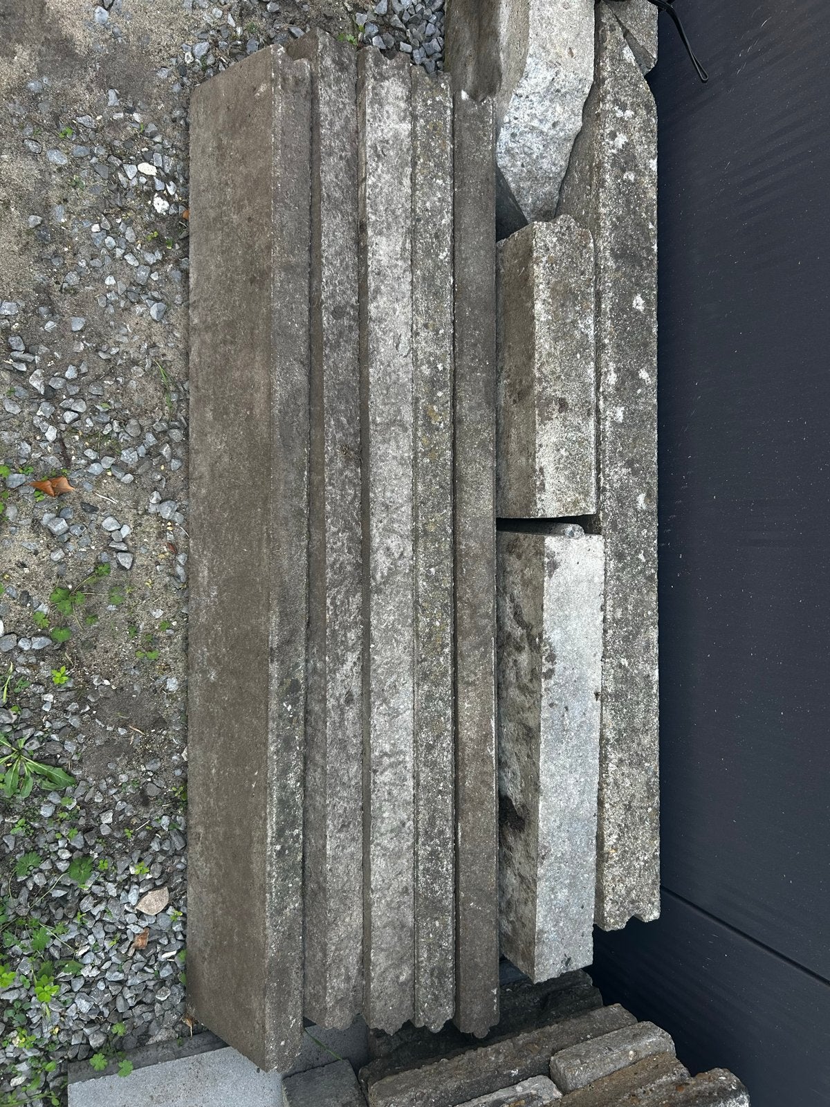 Gratis Betonnen balken / bandjes voor tuin of constructie, Tuin en Terras, Ophalen, Gebruikt, Minder dan 5 m², Beton