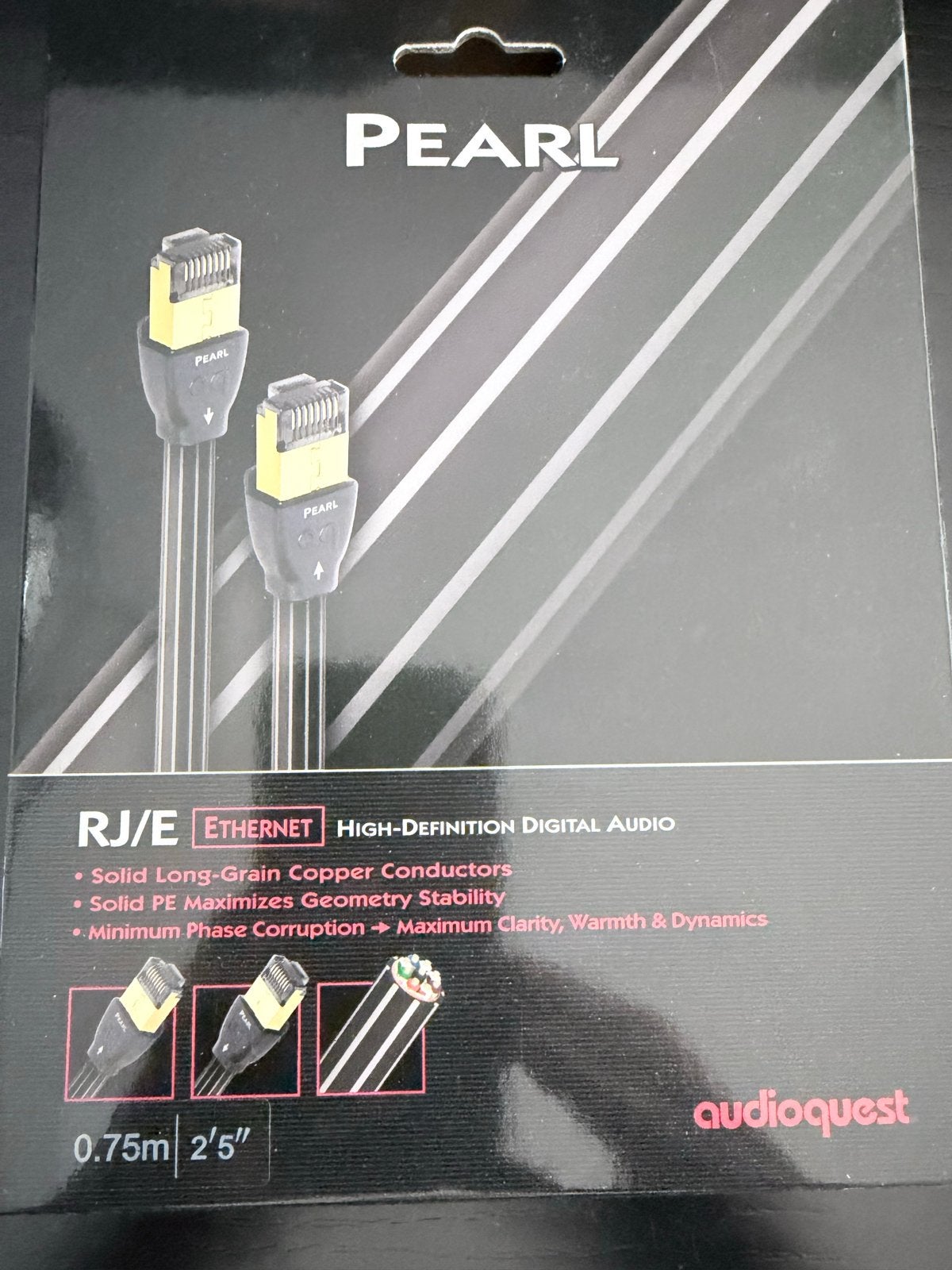 AudioQuest Pearl RJ/E 0,75m ethernet kabel - Nieuw, Audio, Tv en Foto, Info@audioquest.nl, Nieuw, Minder dan 2 meter, The Quest Group
