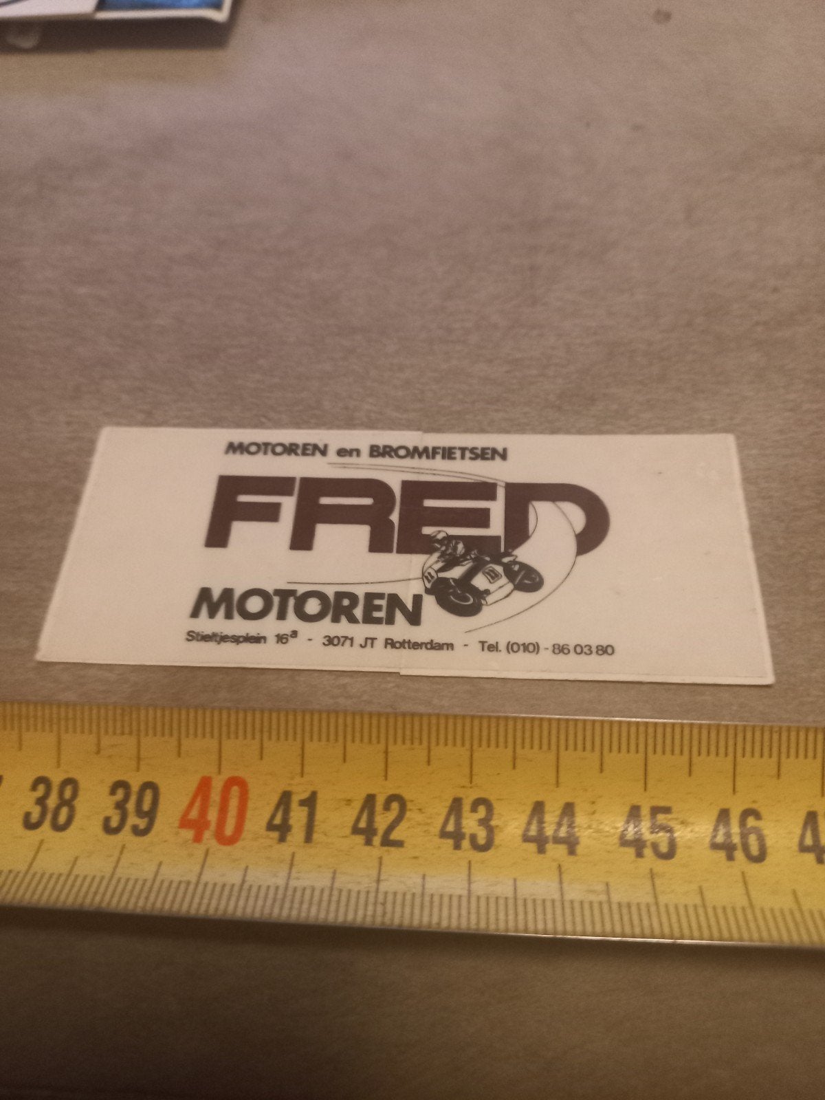Vintage Fred Motoren & Bromfietsen Sticker, Verzamelen, Ophalen of Verzenden