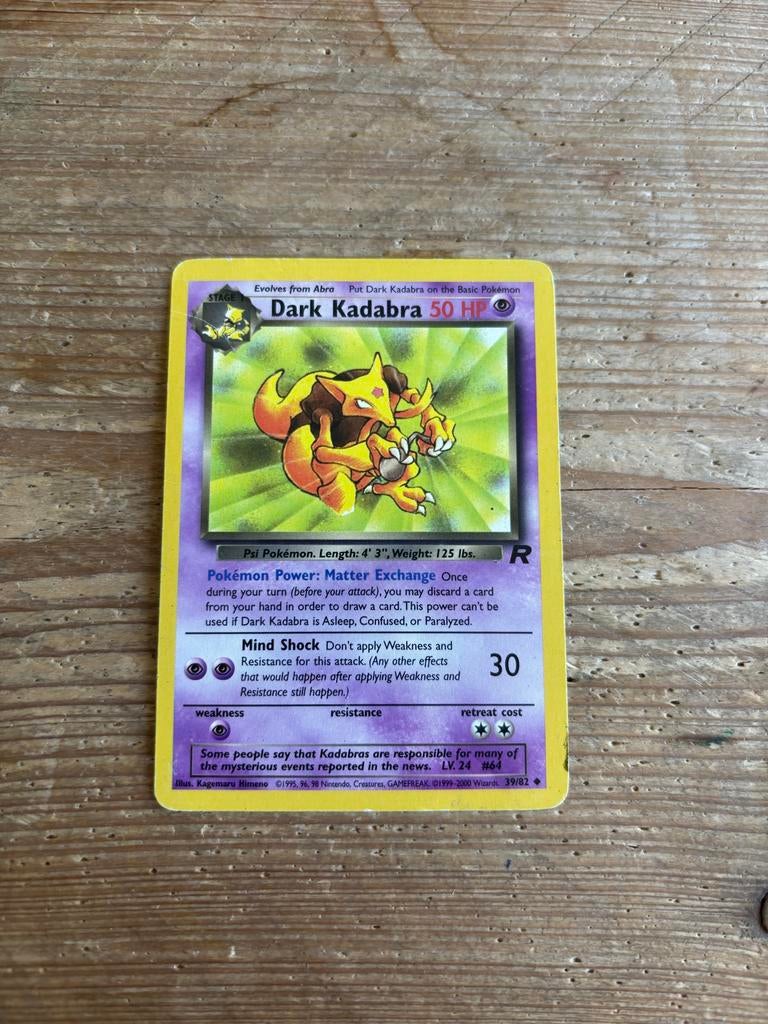 Dark Kadabra Pokémon Team Rocket Kaart (39/828), Hobby en Vrije tijd, Verzamelkaartspellen | Pokémon, Ophalen of Verzenden, Zo goed als nieuw