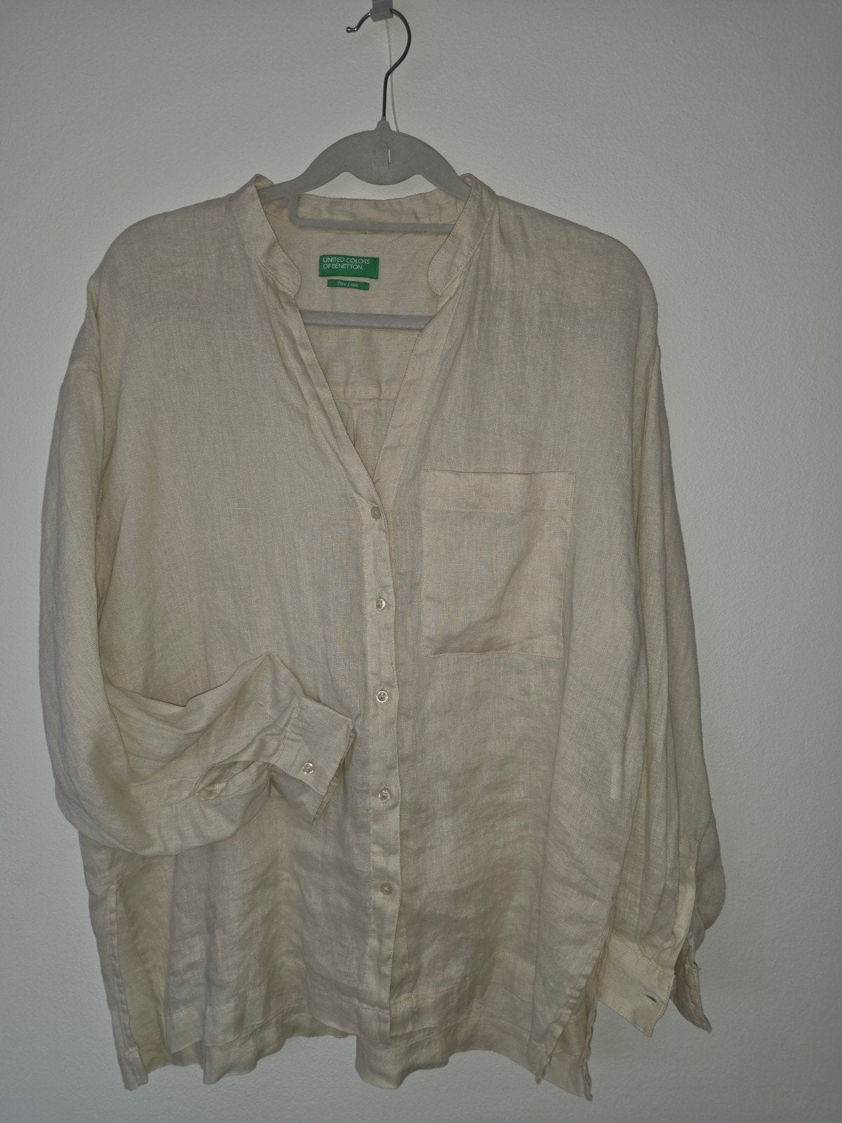Benetton linnen blouse maat M, Kleding | Dames, Maat 38/40 (M), Overige kleuren, Ophalen of Verzenden, Zo goed als nieuw