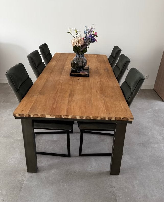 Eettafel met 6 stoelen, Huis en Inrichting, Ophalen, Gebruikt, 200 cm of meer, 50 tot 100 cm