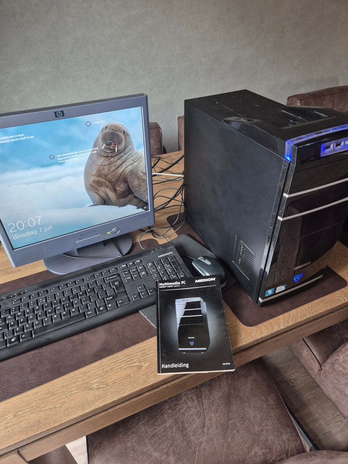 Medion Multimedia PC met monitor, toetsenbord en muis, Computers en Software, Desktop Pc's, Ophalen, Gebruikt, HDD, Met monitor