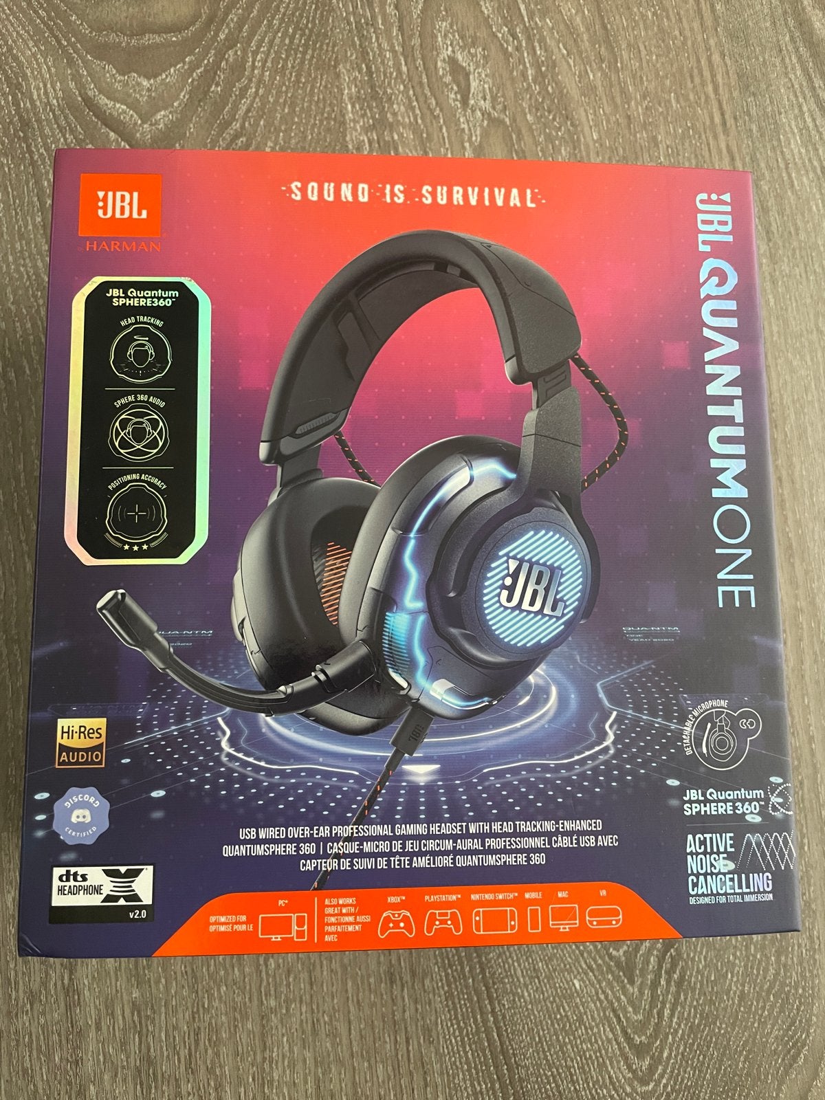 JBL Quantum ONE Gaming Headset, JBL, Ophalen of Verzenden, Microfoon, Zwart
