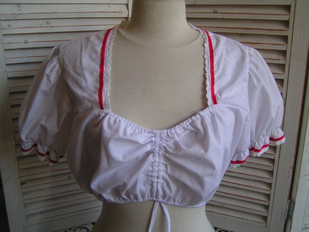 tiroler dirndl blouse maat 42 nr XX 994, Carnaval, Verzenden, Maat 42/44 (L), Zo goed als nieuw
