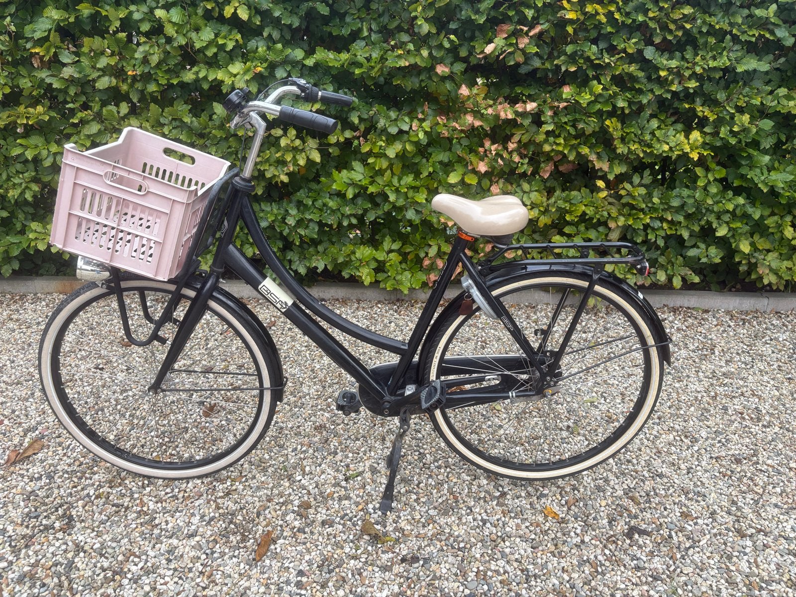 Gebruikte damesfiets met voordrager en mandje, Fietsen en Brommers, Terugtraprem, Gebruikt, Versnellingen, 50 tot 53 cm