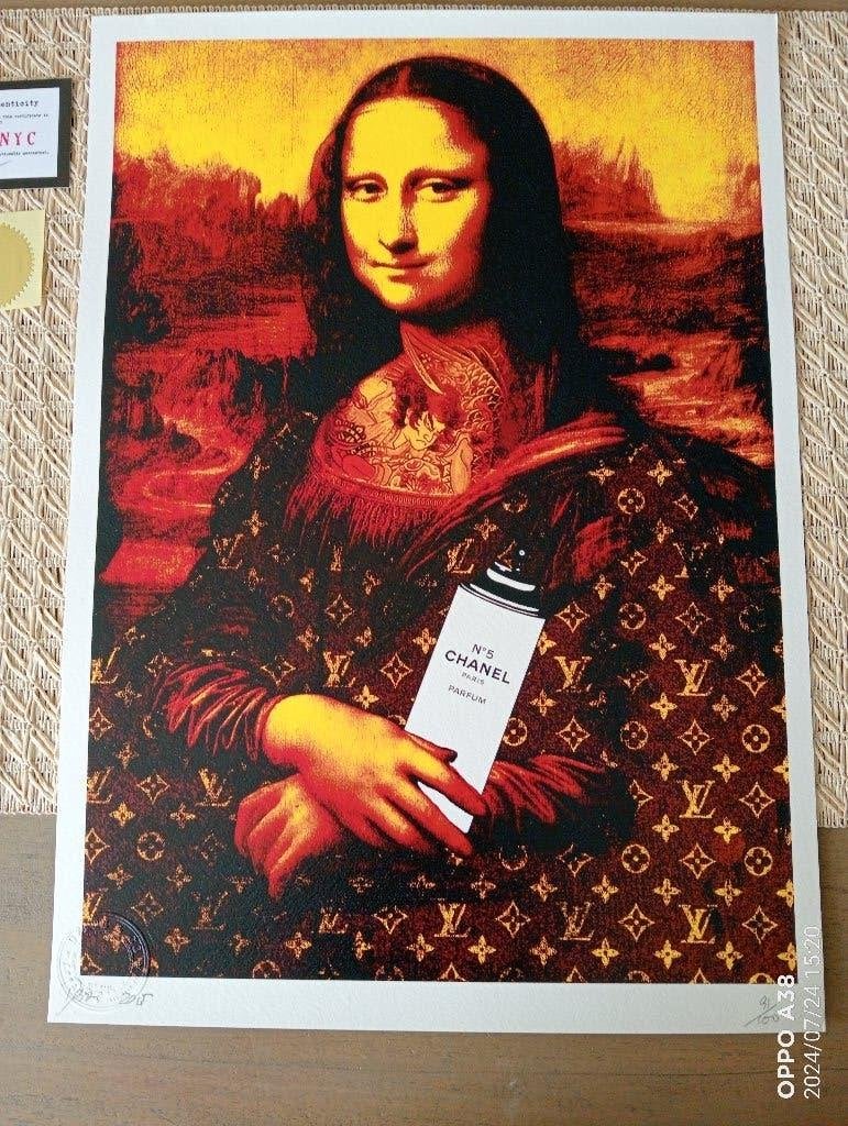 lithografie van de Mona Lisa gemaakt door Death Nyc, Antiek en Kunst, Kunst | Litho's en Zeefdrukken, Portret en Figuren, Gelimiteerde oplage