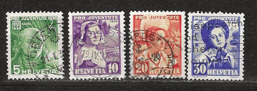 Zwitserland 306-309, Ophalen of Verzenden, Gestempeld