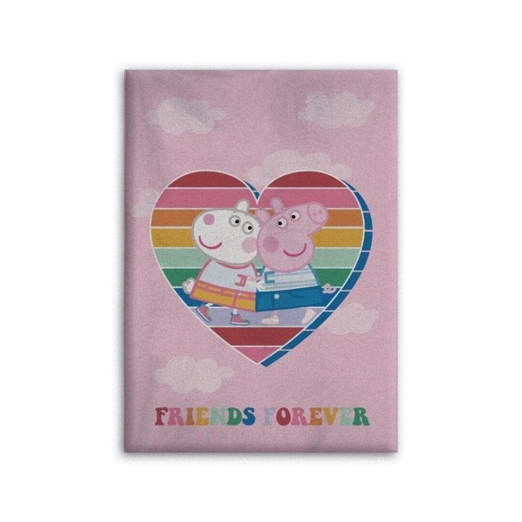 Peppa Pig Fleece Deken - Friends Forever - Fleecedeken, Meisje, Nieuw, Ophalen of Verzenden, Deken of Dekbed