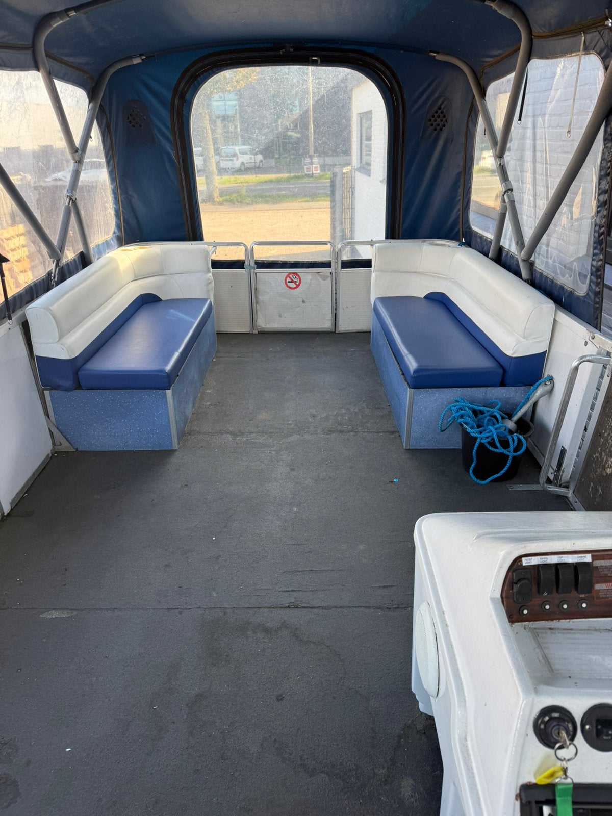 Grote harris pontonboot  winterprijs, Ophalen of Verzenden, Benzine