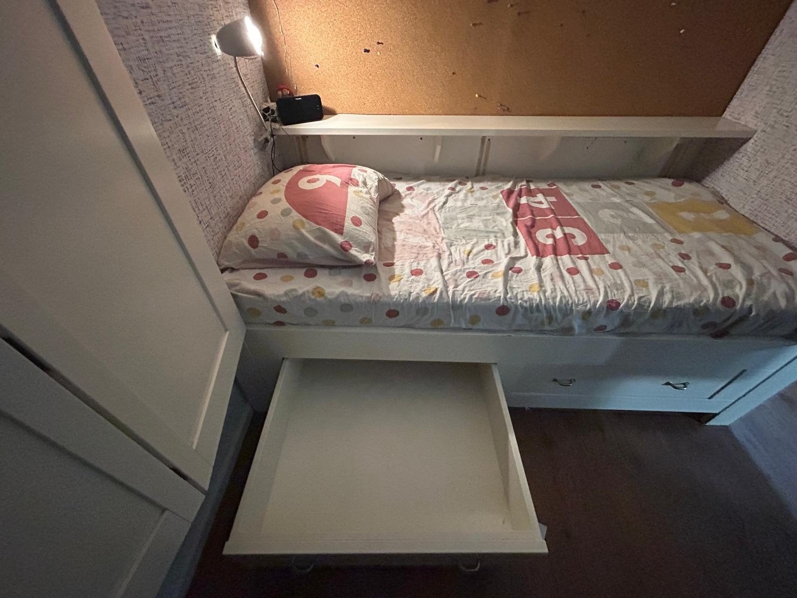 Bedhuisje/kastbed met lades, Huis en Inrichting, Slaapkamer | Bedden, Ophalen, Gebruikt, Eenpersoons, Wit