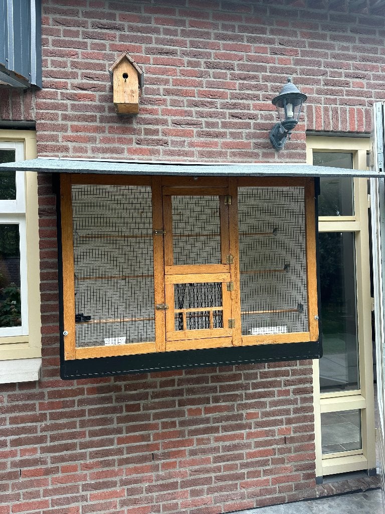 Vogelkooi handgemaakt, Ophalen, Gebruikt, Hout, Vogelkooi