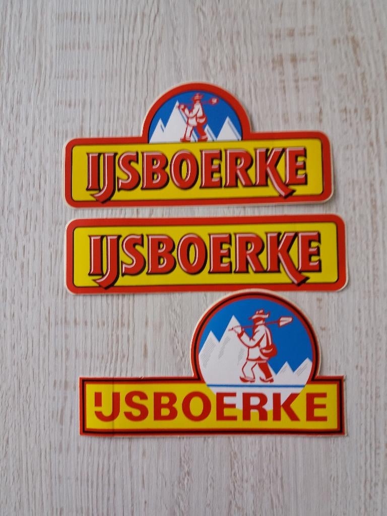 3 stickers van het IJSBOERKE, Ophalen of Verzenden, Zo goed als nieuw, Bedrijf of Vereniging