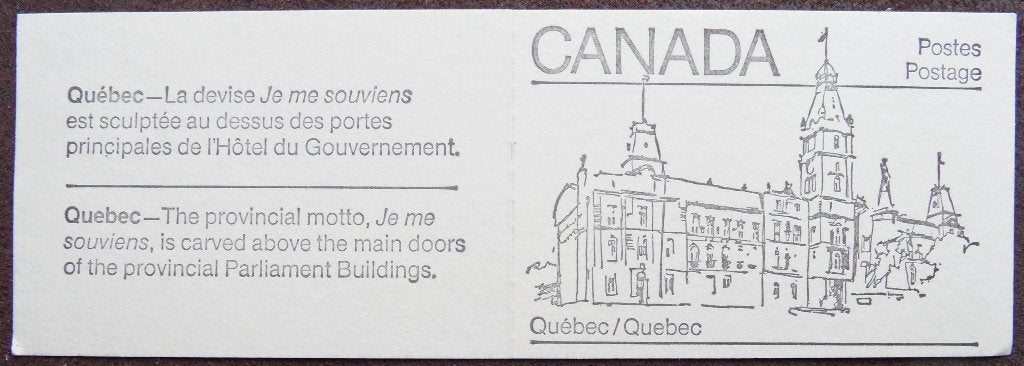 Postzegelboekje Canada 82C – Parlement Houses – Quebec, Ophalen of Verzenden, Noord-Amerika