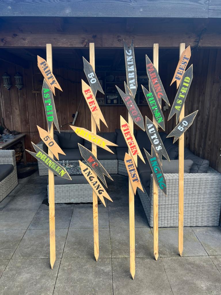 Houten wegwijs borden, Ophalen of Verzenden, Nieuw, Versiering