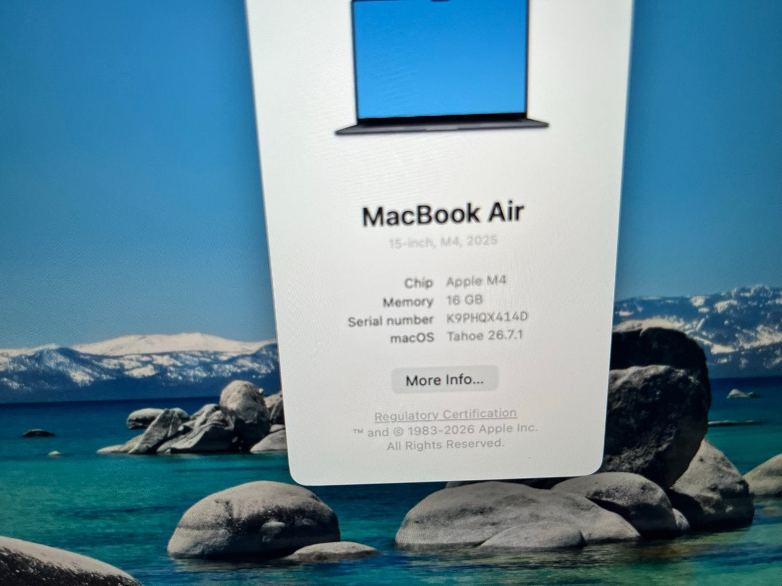 MacBook Air 15-inch (2-2026) M4, 16GB RAM, 256GB opslag, Ophalen, 256 GB, Zo goed als nieuw, MacBook Air