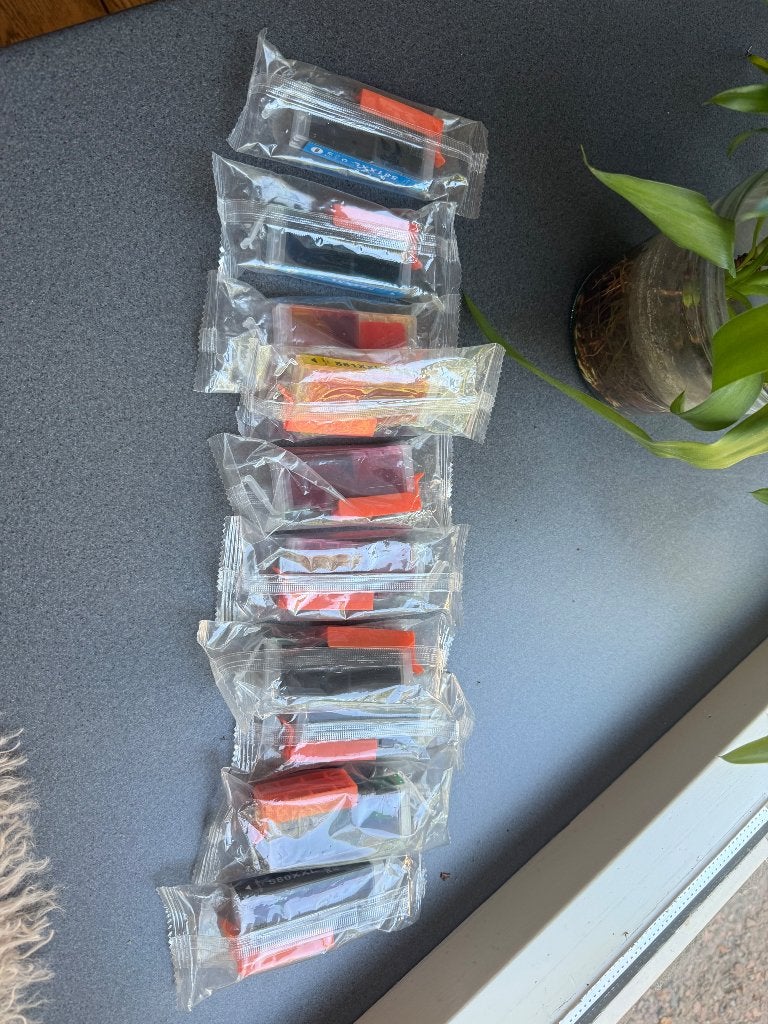 10x Inktpatronen (2x roze, 2x blauw, 2x oranje, 3x zwart), Ophalen, Nieuw, Cartridge, Onbekend