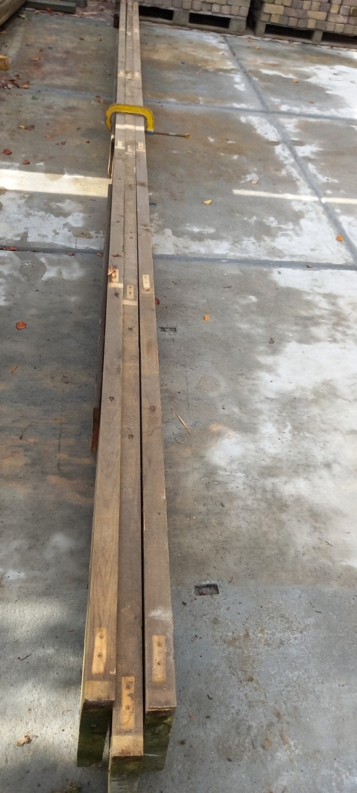Gebruikte houten balken en planken, Geïmpregneerd, Gebruikt, Ophalen of Verzenden, Balk