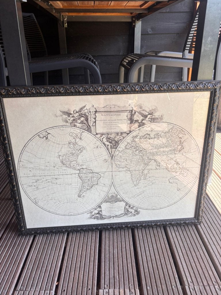 Orbis Vetus en mappemonde map, Antiek en Kunst, Kunst | Schilderijen | Klassiek, Ophalen