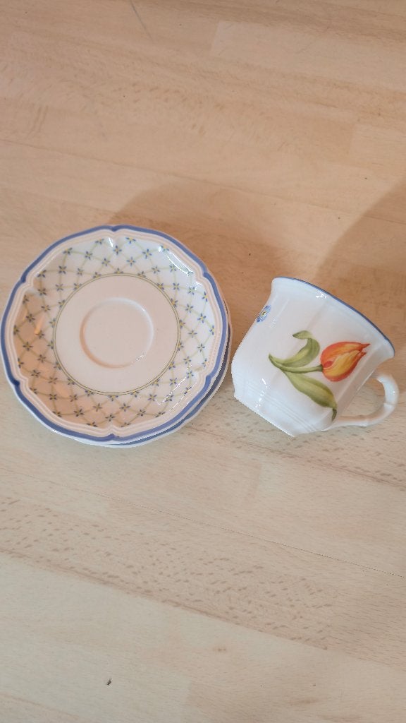 Villeroy & Boch kop en schotel Flower Dream, Villeroy & Boch, Ophalen of Verzenden, Zo goed als nieuw, Overige stijlen