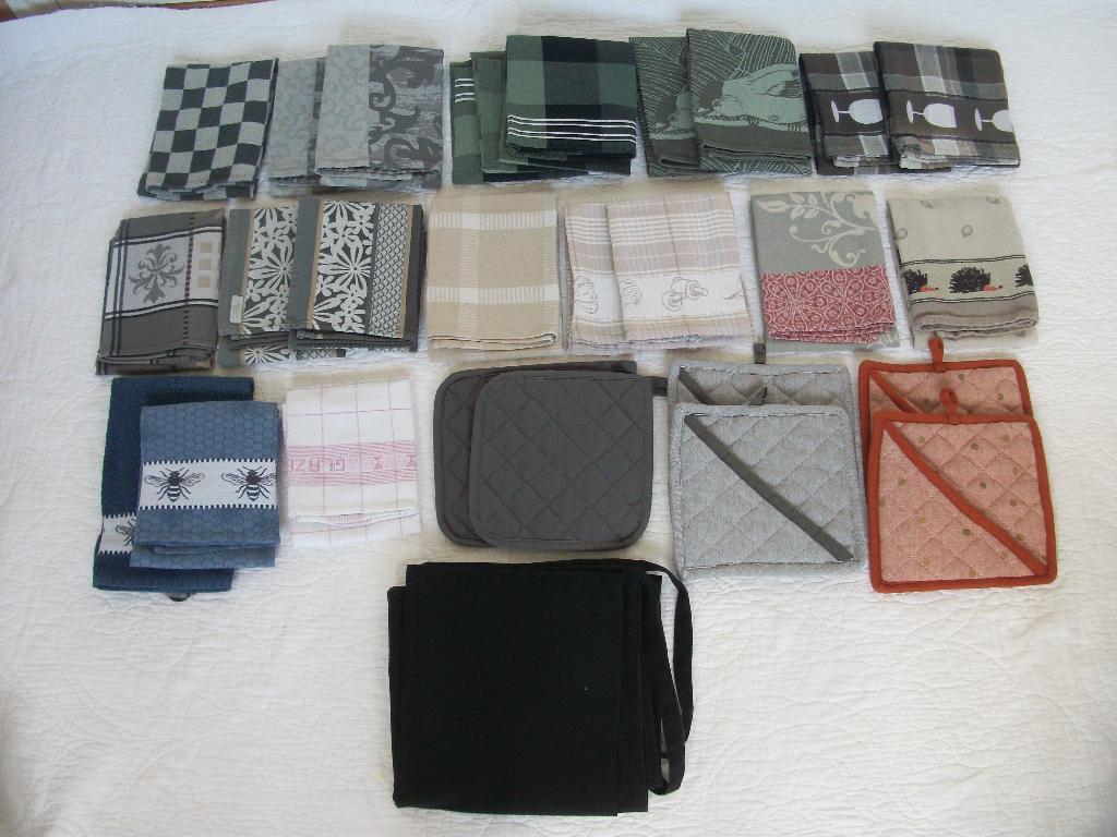 14x Theedoek - Grijs Elias – Beige DDDDD - netjes p.stuk, Ophalen of Verzenden, Zo goed als nieuw, Grijs, Theedoek of Handdoek
