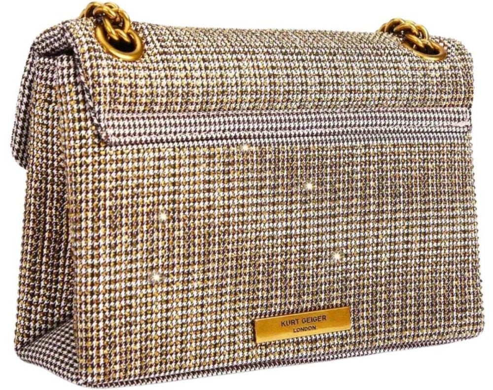 Kurt Geiger Mini Kensington V-Beige Schoudertasje, Ophalen of Verzenden, Zo goed als nieuw, Beige, Schoudertasje