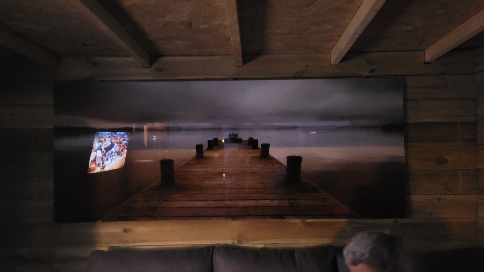 Glazen foto op glas 180x60 cm - Steiger aan het water, Ophalen, 50 – 75, 125 cm of meer, Zo goed als nieuw