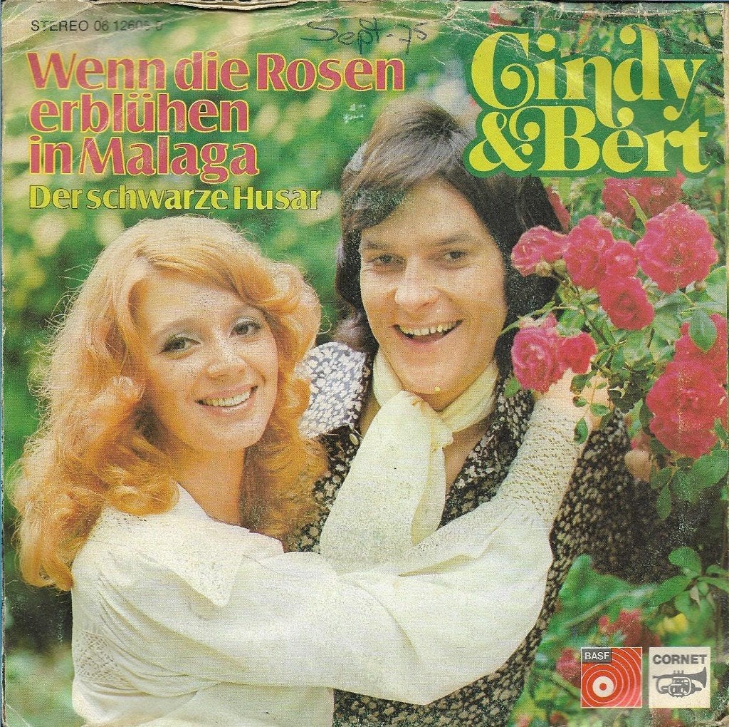Cindy & Bert - Wenn die rosen erblühen in Malaga, Ophalen of Verzenden, Gebruikt, 7 inch, Overige genres