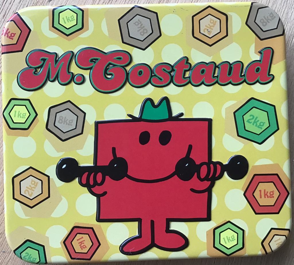 Blikje M. Costaud / meneertje Sterk - Roger Hargreaves, Ophalen of Verzenden, Gebruikt, Overige, Overige merken