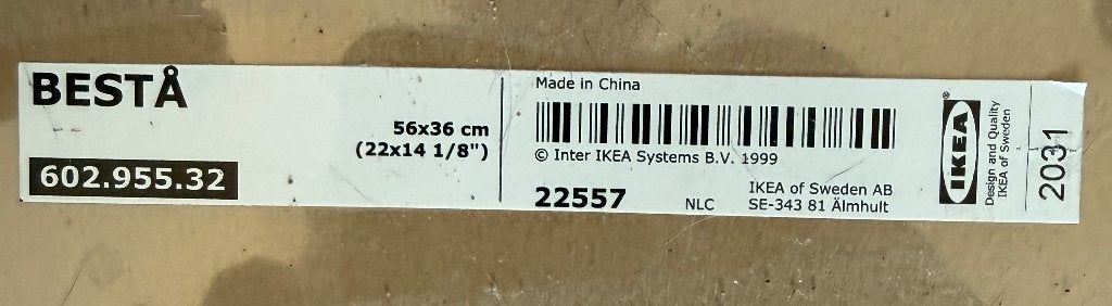 IKEA BESTÅ glasplaat 56x36 cm (602.955.32) 5 stuks, Huis en Inrichting, Kasten | Overige, Ophalen, Nieuw