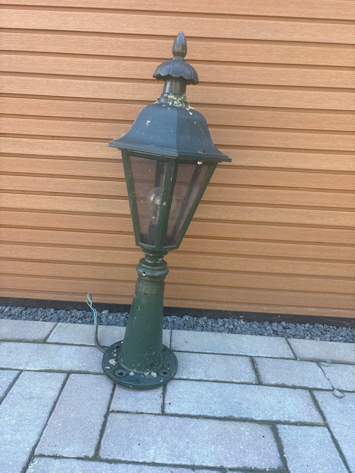 Metalen Tuinlamp Groen - Grond of Paalmontage, Ophalen, Gebruikt, Staande lamp, Netvoeding
