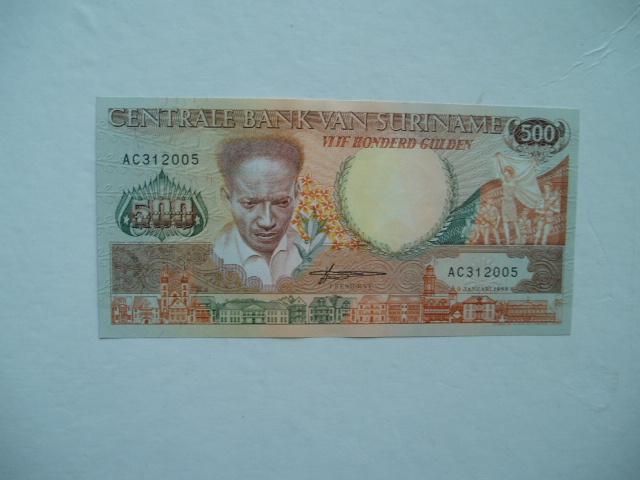 1506. Suriname, 500 gulden 1988 UNC Anton de Kom., Verzenden, Zuid-Amerika, Los biljet