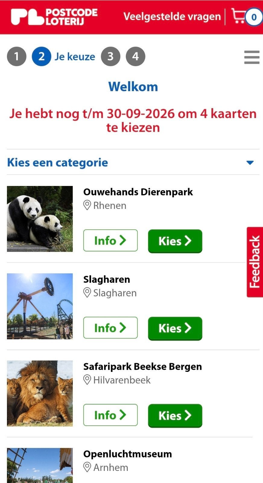 Dagje Uit Postcode Loterij – Code voor 4 kaartjes! Geldig t/, Tickets en Kaartjes, Drie personen of meer