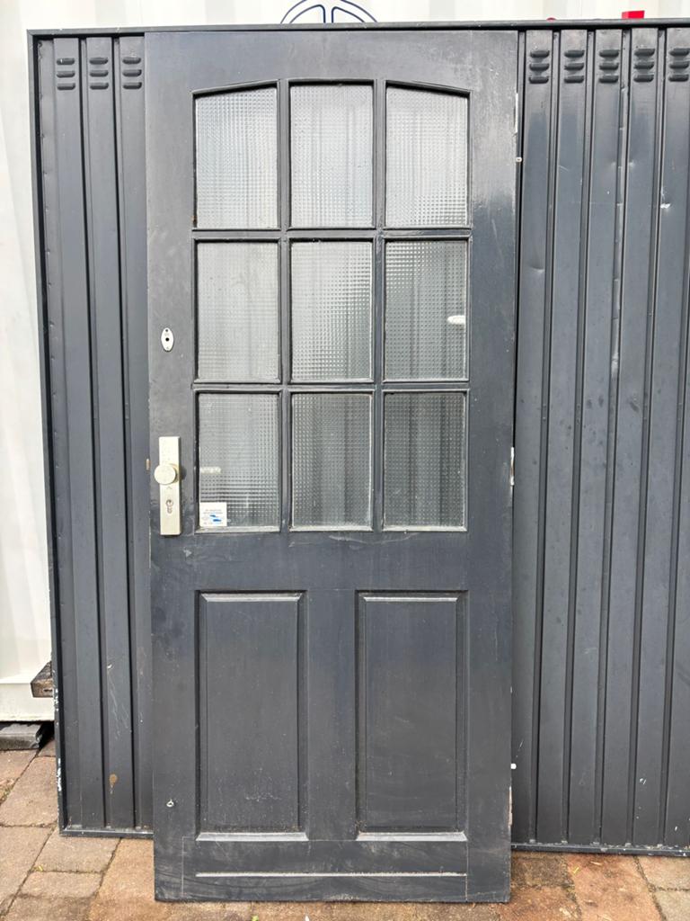 Buitendeur van hardhout, Ophalen, Gebruikt, Buitendeur, 200 tot 215 cm