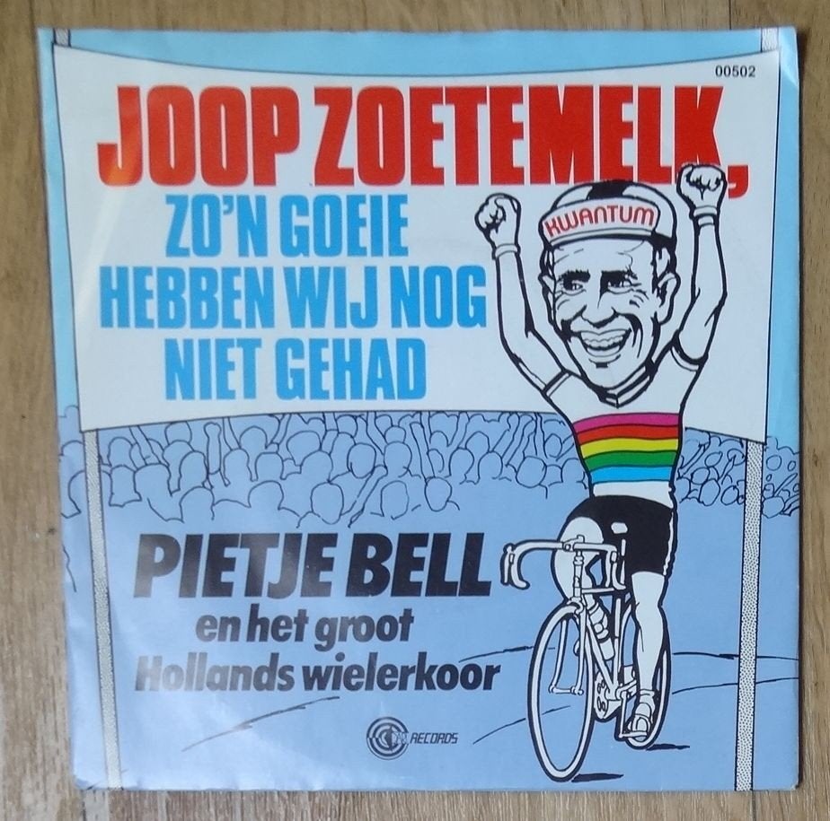wielrennen single JOOP ZOETEMELK pietje bell + wielerkoor, Verzamelen, Ophalen of Verzenden, Zo goed als nieuw, Overige sporten