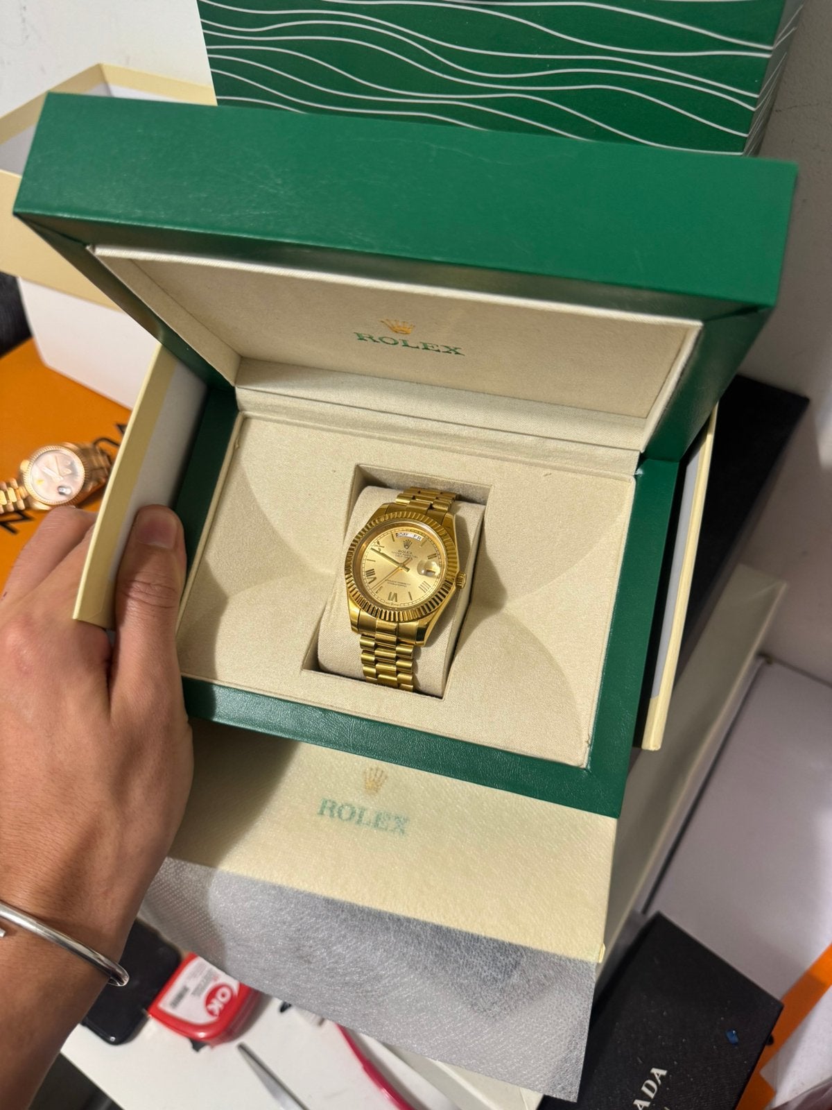 Rolex Day-Date 40 geelgoud, Ophalen of Verzenden, Staal