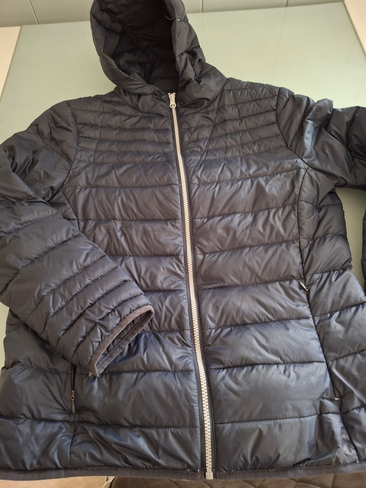Donsjas, Ophalen of Verzenden, Zo goed als nieuw, Maat 38/40 (M), Blauw