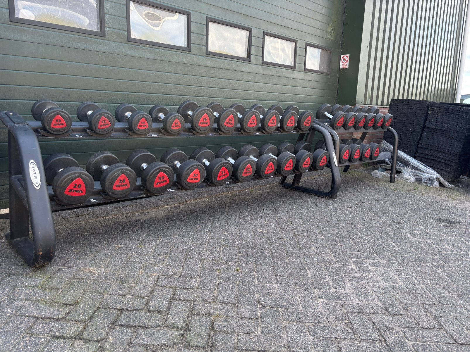 Ziva PU dumbbellset 12-40 kg met rekken, Gebruikt, Ziva, Armen, Ziva