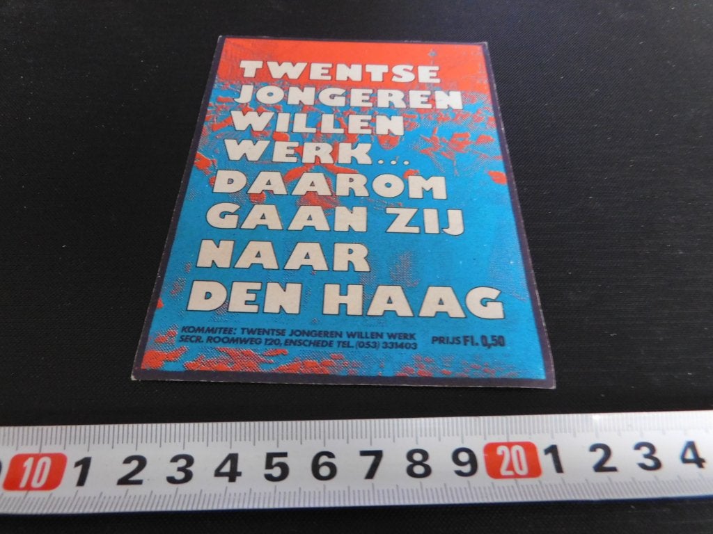 sticker Twentse jongeren willen waer . Daarom gaan zij naar*, Verzamelen, Ophalen, Zo goed als nieuw